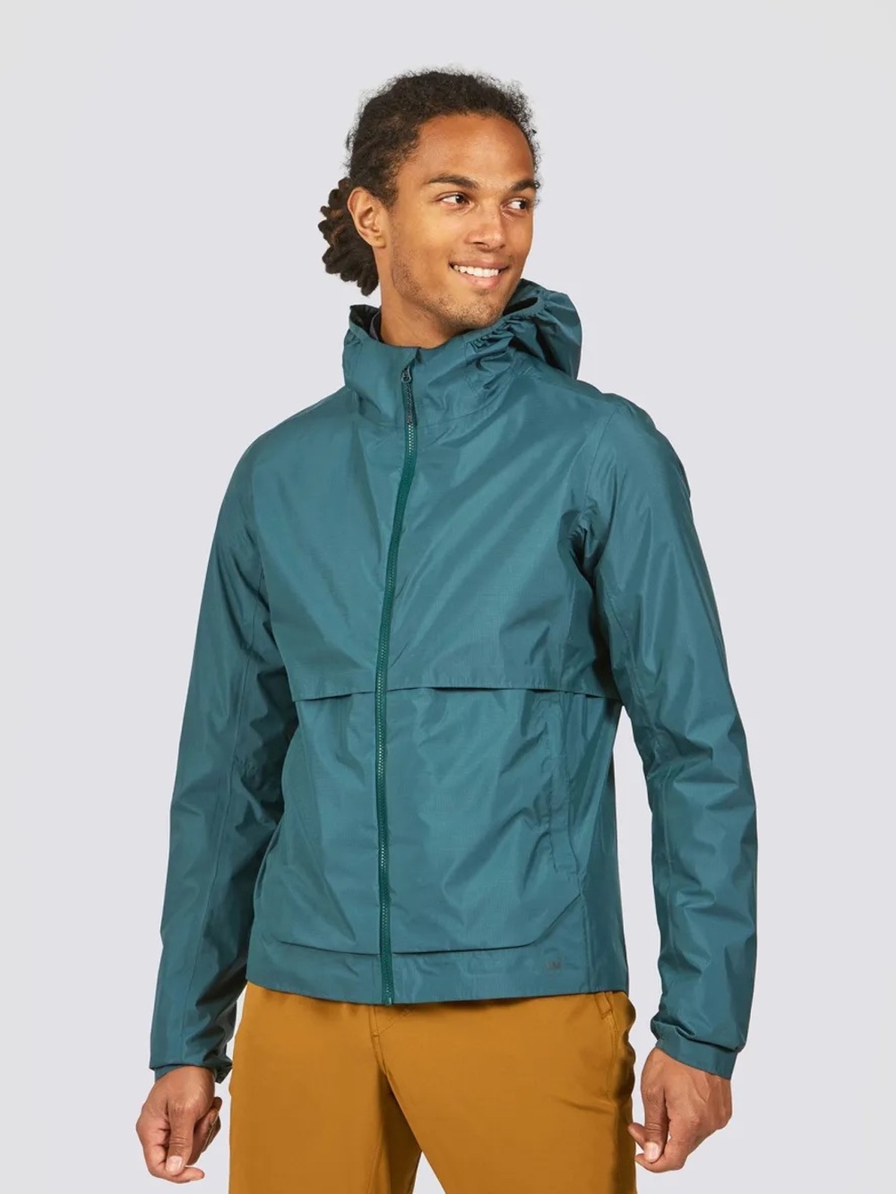 Janji Rainrunner Pack Jacket Teal Blue Men's XL Full Zip Waterproof Running